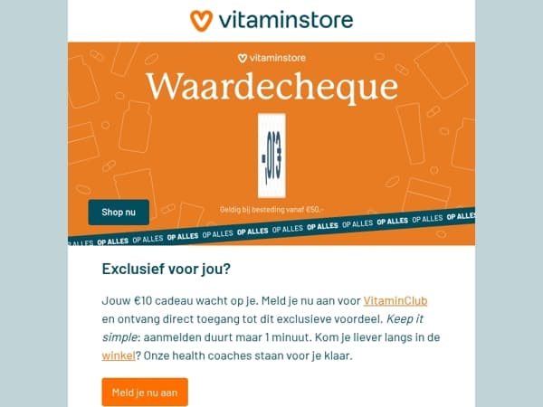 €10 Waardecheque speciaal voor jou!