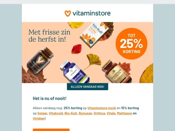 Alleen vandaag nog: tot 25% korting