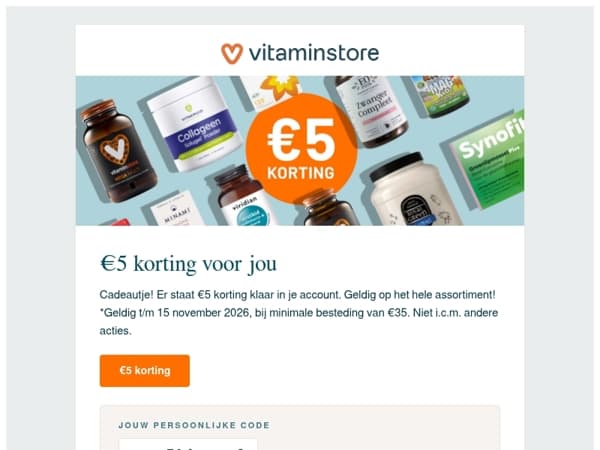 Jouw cadeautje wacht: €5 voordeel