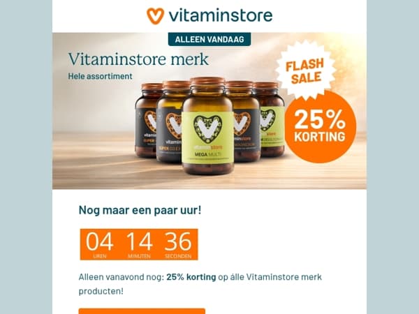 ALLEEN VANAVOND - Vitaminstore merk 25% korting