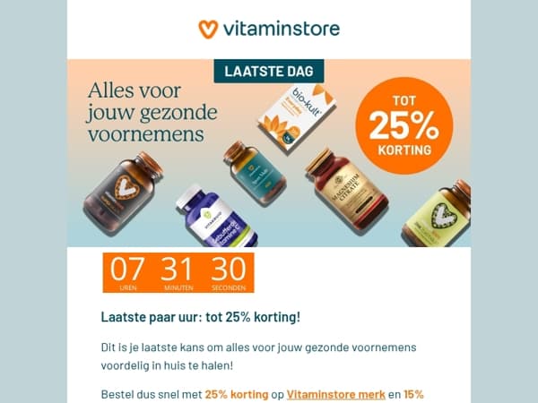 Nog maar een paar uur ! Mis de actie niet!