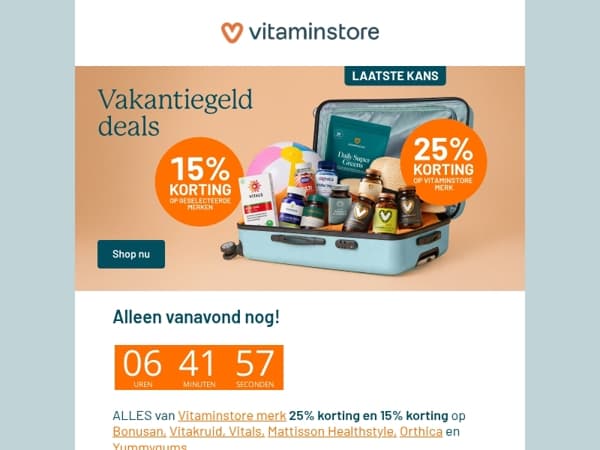 Tot 25% korting - nog maar een paar uur
