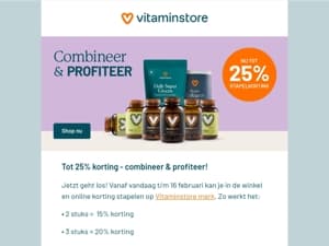 Combineer & Profiteer: tot 25% stapelkorting!