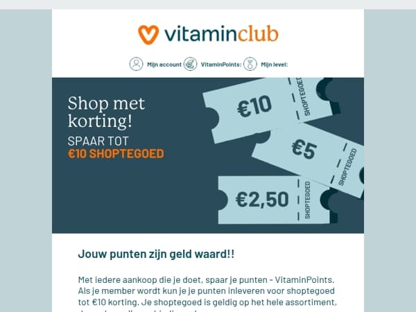 Spaar tot €10 korting, óók op alle acties!