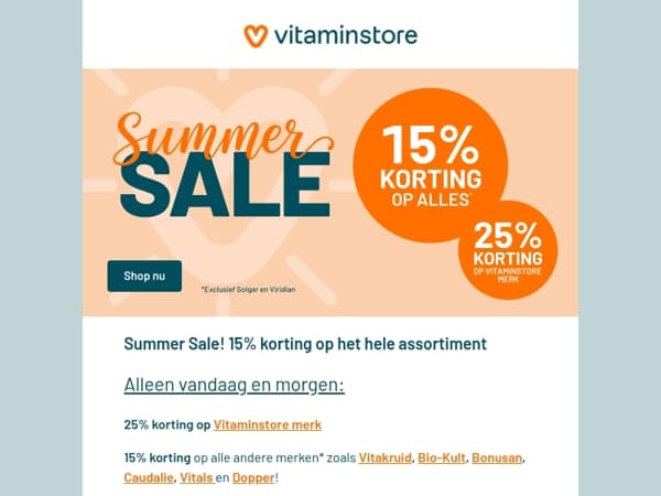 15% korting op ALLES?