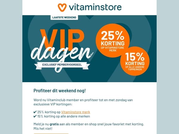 Tot 25% korting: laatste weekend