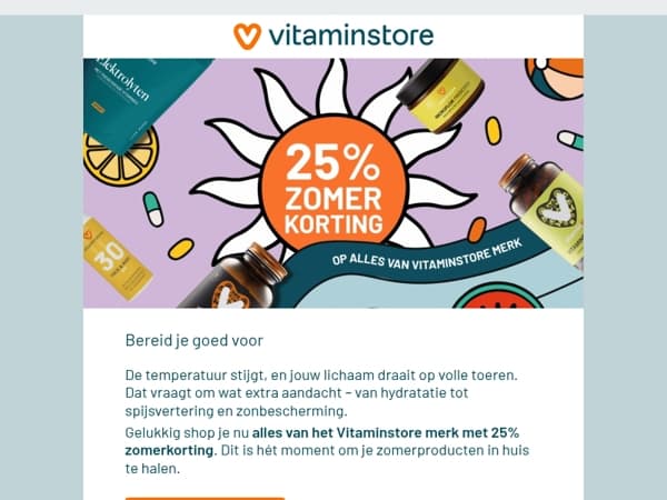 25% korting op Vitaminstore merk