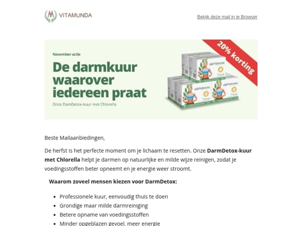 Gun je darmen een reset – nu 20% korting op de DarmDetox
