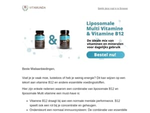 Liposomale Vitamine B12 en Multi Vitamine