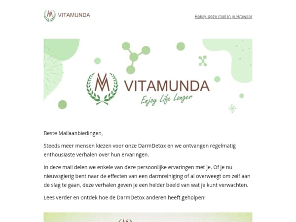 Wil je soortgelijke positieve ervaringen met de DarmDetox?