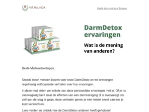 Wil je soortgelijke positieve ervaringen met de DarmDetox?