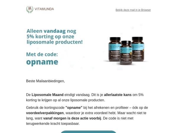 Laatste kans op 5% korting