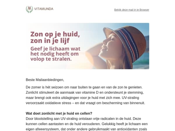 Zon op je huid, zon in je lijf