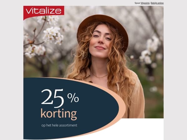 25% korting voor jou