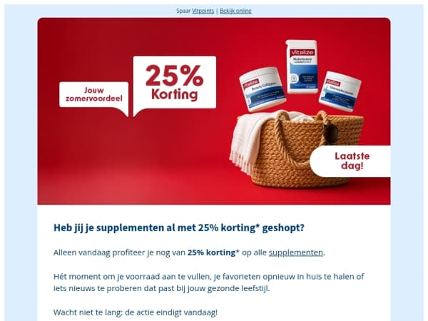 25% Korting: Laatste dag!