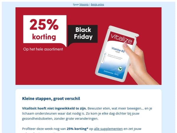 25% korting 🖤 op supplementen