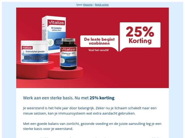 25% korting ☀️ Boost je weerstand dit voorjaar
