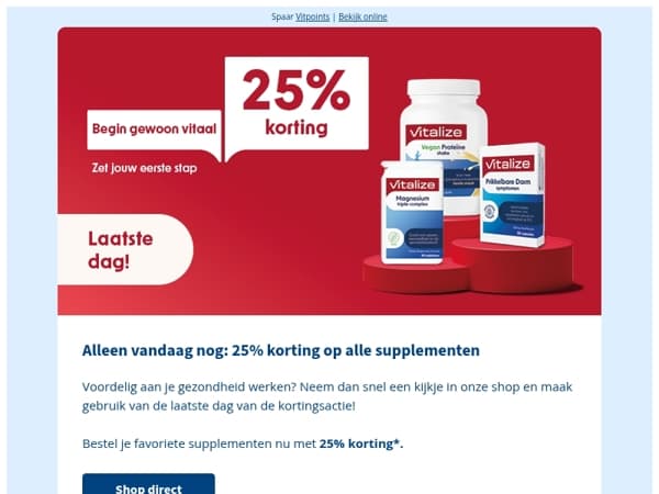 25% korting! Alleen vandaag nog ⏰