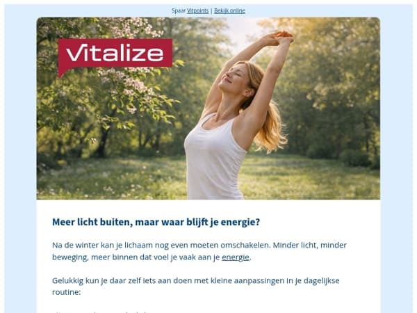 Meer licht buiten...maar waar blijft je energie?