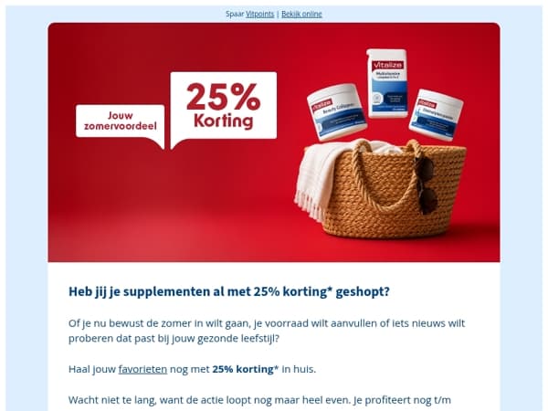25% Korting: laatste weekend met zomervoordeel ☀️