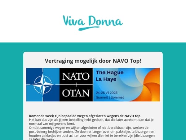 Vertraging pakketjes NAVO Top