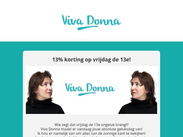 Vrijdag de 13e is je geluksdag. Je krijgt 13% korting!