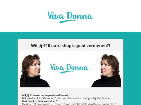 Wil jij €10.- shoptegoed verdienen voor Viva Donna Beautywebshop??
