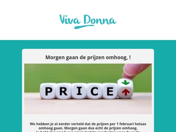 Nog maar 6 uur de mogelijkheid om te kopen voor de oude prijzen!