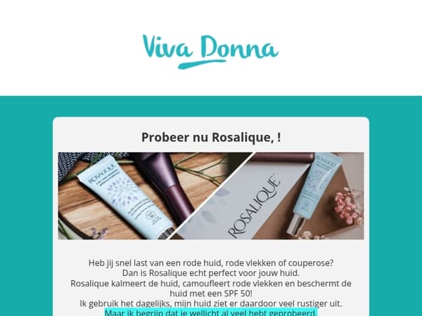 Heb jij snel last van een rode huid? Probeer dan nu Rosalique!