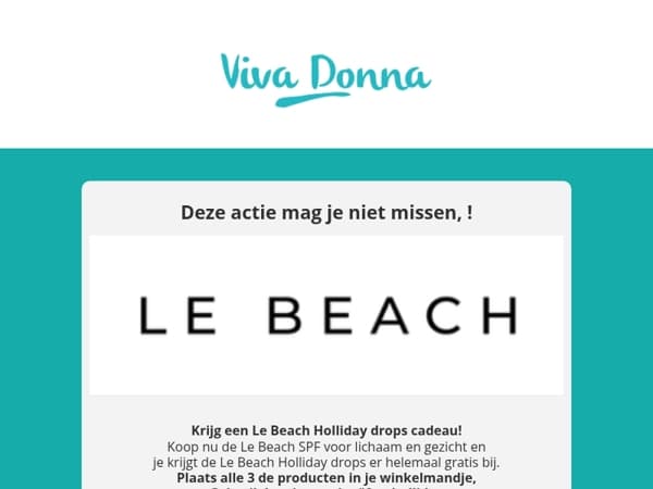 Le Beach Holliday drops cadeau! Kijk snel naar de actie.
