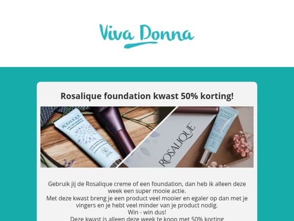 Rosalique foundation kwast - 50% korting