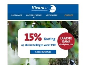 💝 Tot 13:00 uur: 15% korting
