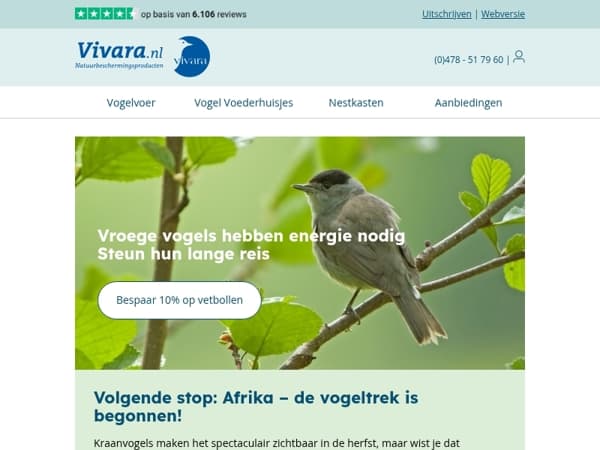 🪽 Help trekvogels & bespaar 10% op vetbollen