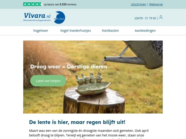 Droogte alarm - tuindieren hebben jouw hulp nodig!