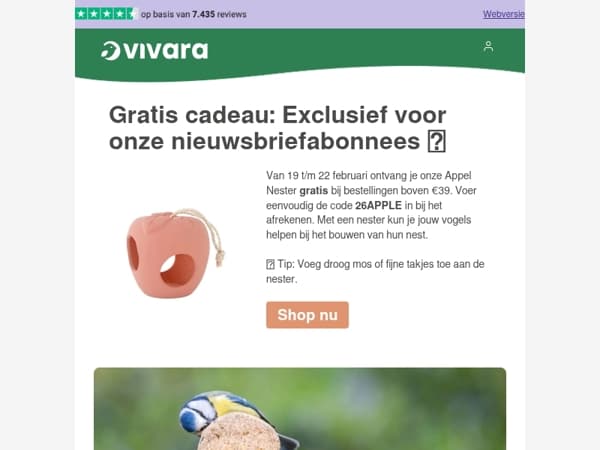 🍏 Exclusief: Gratis nester!