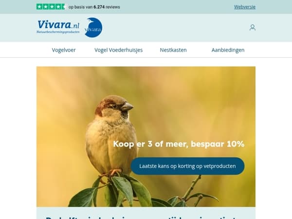 🐦 Voor mussenliefhebbers: 10% korting