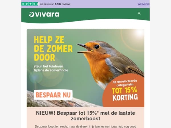 🌻 NIEUW: Bespaar tot 15% in augustus
