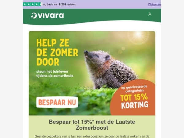 🌼 Zomerfinale: tot 15% korting