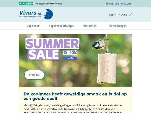 🐦 Gespot: Summer Sale & een nieuwsgierige koolmees