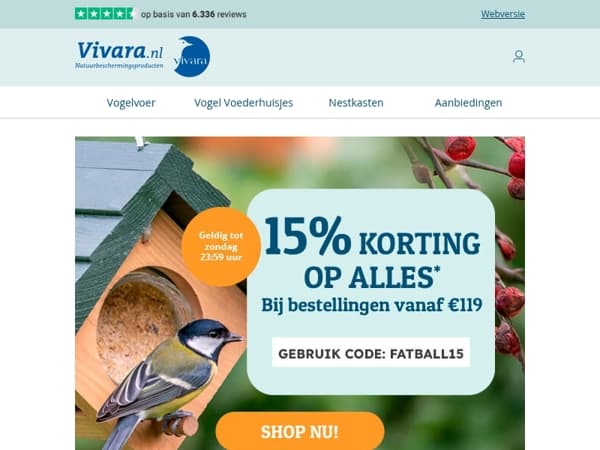 🎉 Verlengde aanbieding: 15% korting op alles!