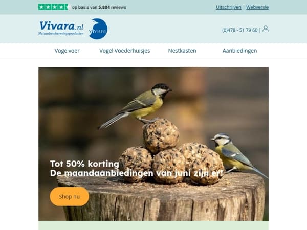 🦆 Juni maandaanbiedingen - tot 50% korting 