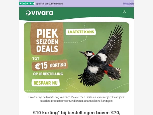 🌼 Alleen vandaag nog: bespaar €15