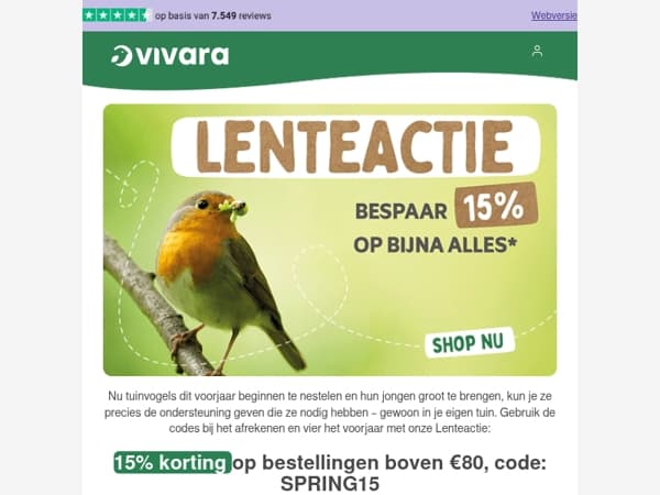 🌸 Bespaar tot 15% dit voorjaar!