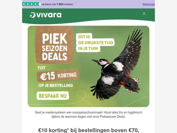 🐦 Bespaar tot €15 op vogelvoer & meer