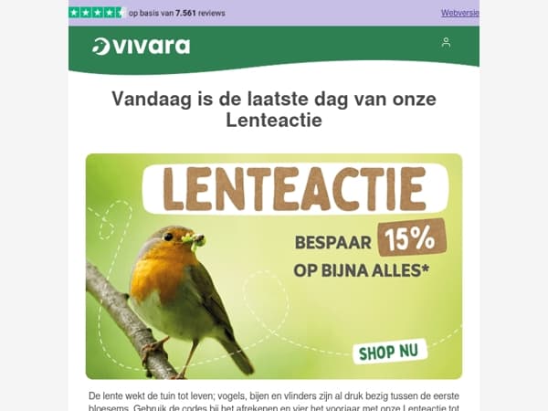 🐝 Laatste dag 15% Lentekorting
