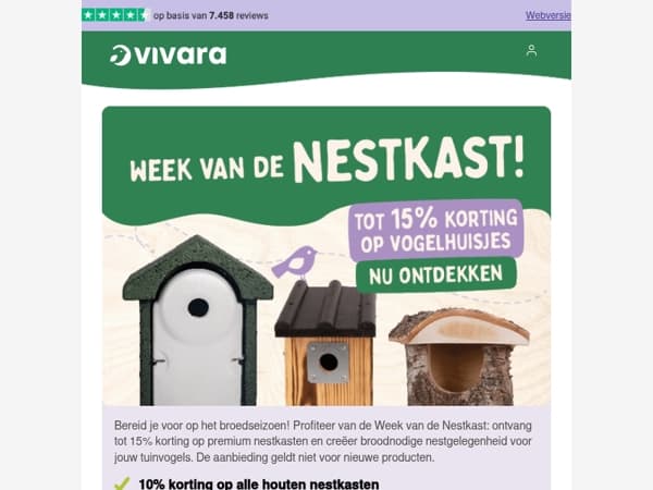 🎯 Tot 15% korting op nestkasten