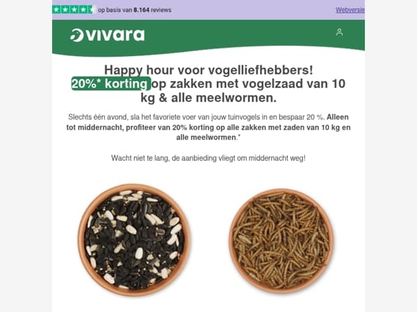 ⏰ Happy hour: 20% korting