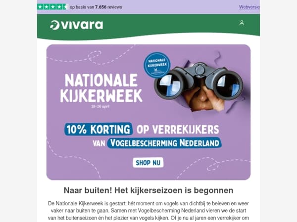 🕊️ Nationale Kijkerweek: 10% korting op verrekijkers