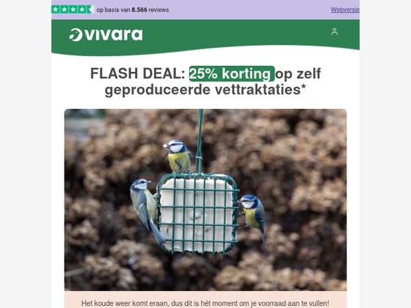 ⏳ Alleen vandaag: 25% korting op vetvoer