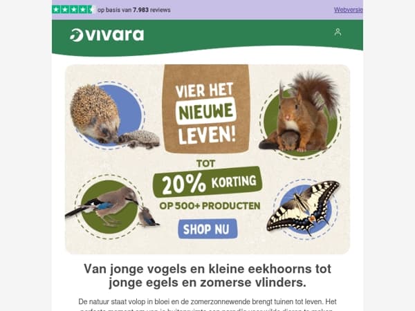 🌼 Tot 20% korting op voer & waterschalen